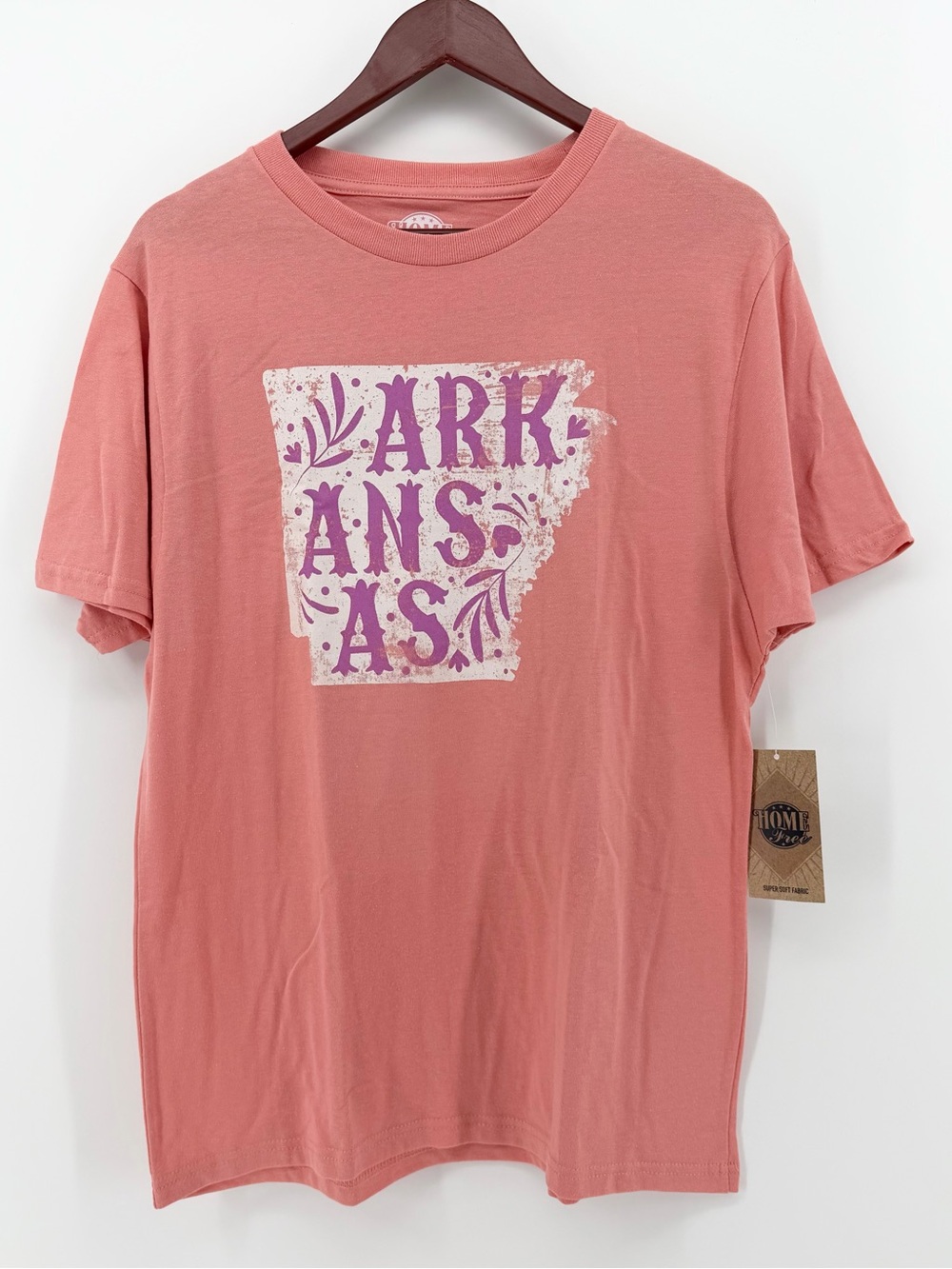 NEW Arkansas Medium Graphic T-Shirt, “Super Soft Fabric” lightweight Coral